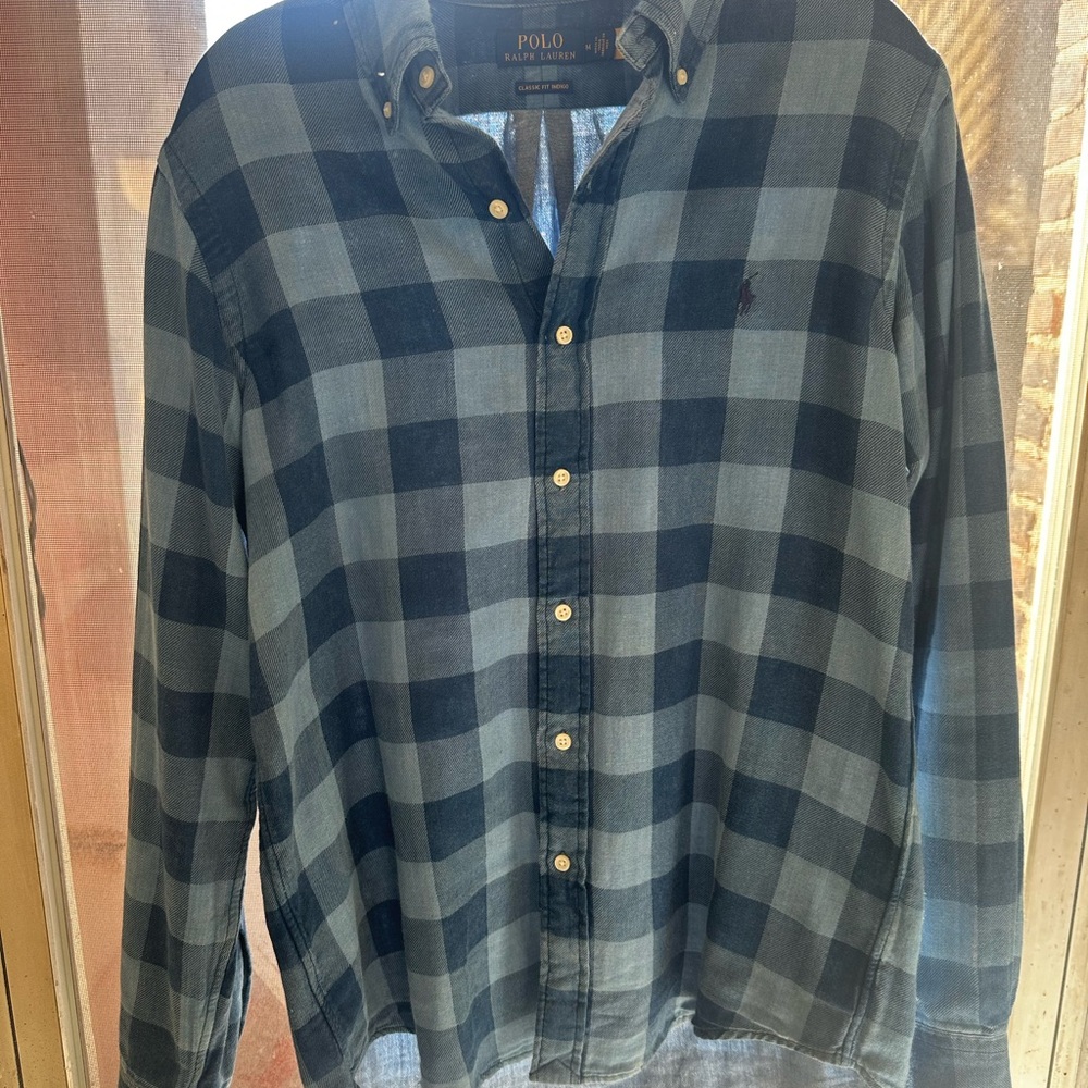 Polo by Ralph Lauren Men's Blue Checkered Shirt